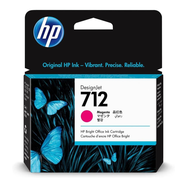 HP 712 DesignJet Magenta Standard Yield Printer Ink Cartridge Original 3ED68A Single-pack