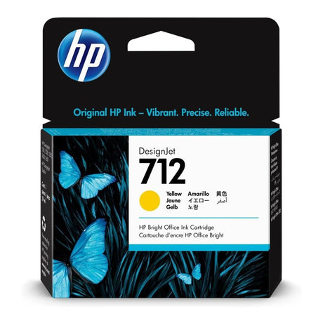 HP 712 DesignJet Yellow Standard Yield Printer Ink Cartridge Original 3ED69A Single-pack