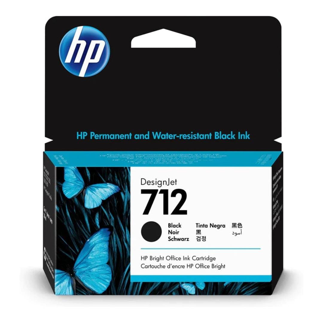 HP 712 DesignJet Black Standard Yield Ink Cartridge Original 3ED70A Single-pack