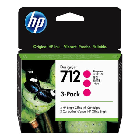 HP 712 DesignJet Magenta Ink Cartridge Original 3ED78A 3-pack