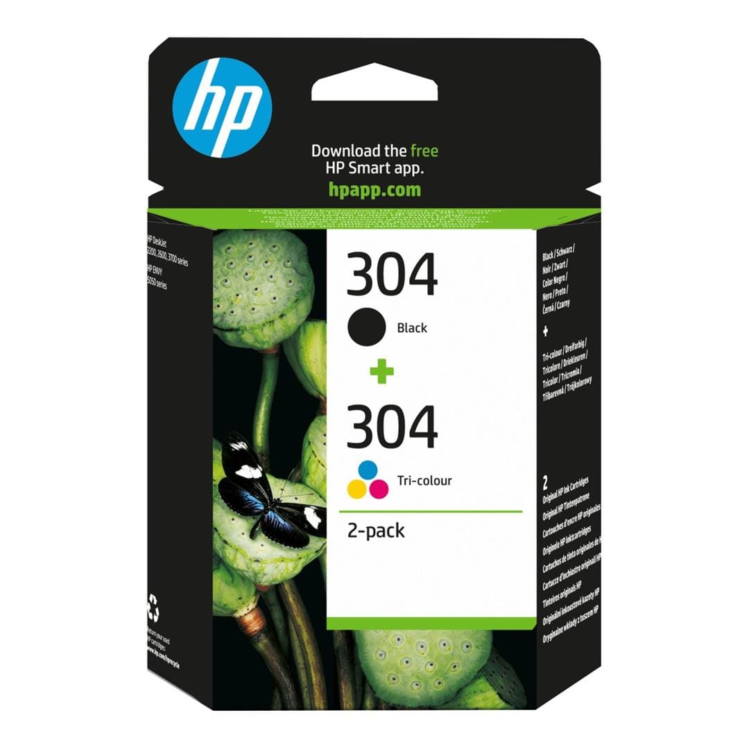 HP 304 Tri-Colour and Black Printer Ink Cartridges Original 3JB05AE Multi-pack