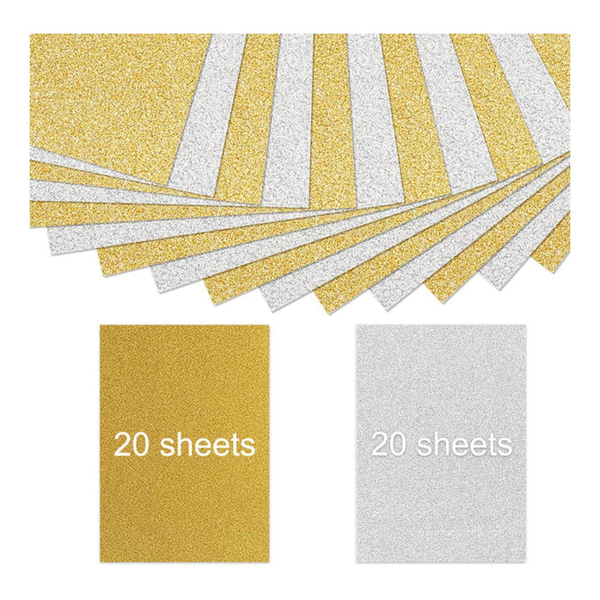 Creality Gold & Silver Self-Adhesive Glitter Cardstock 40-pack 4008060151