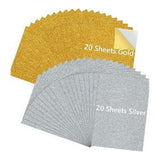 Creality Gold & Silver Self-Adhesive Glitter Cardstock 40-pack 4008060151