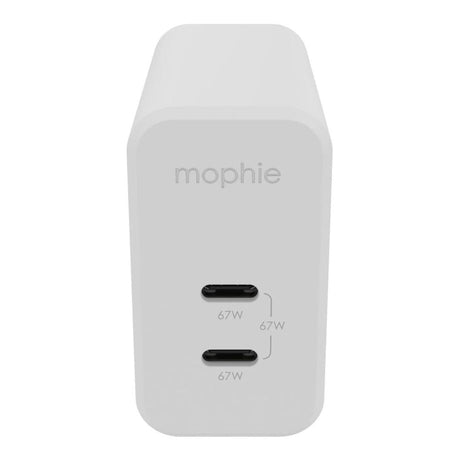 Mophie 67W Dual Type-C GaN Fast Wall Charger White 409909304