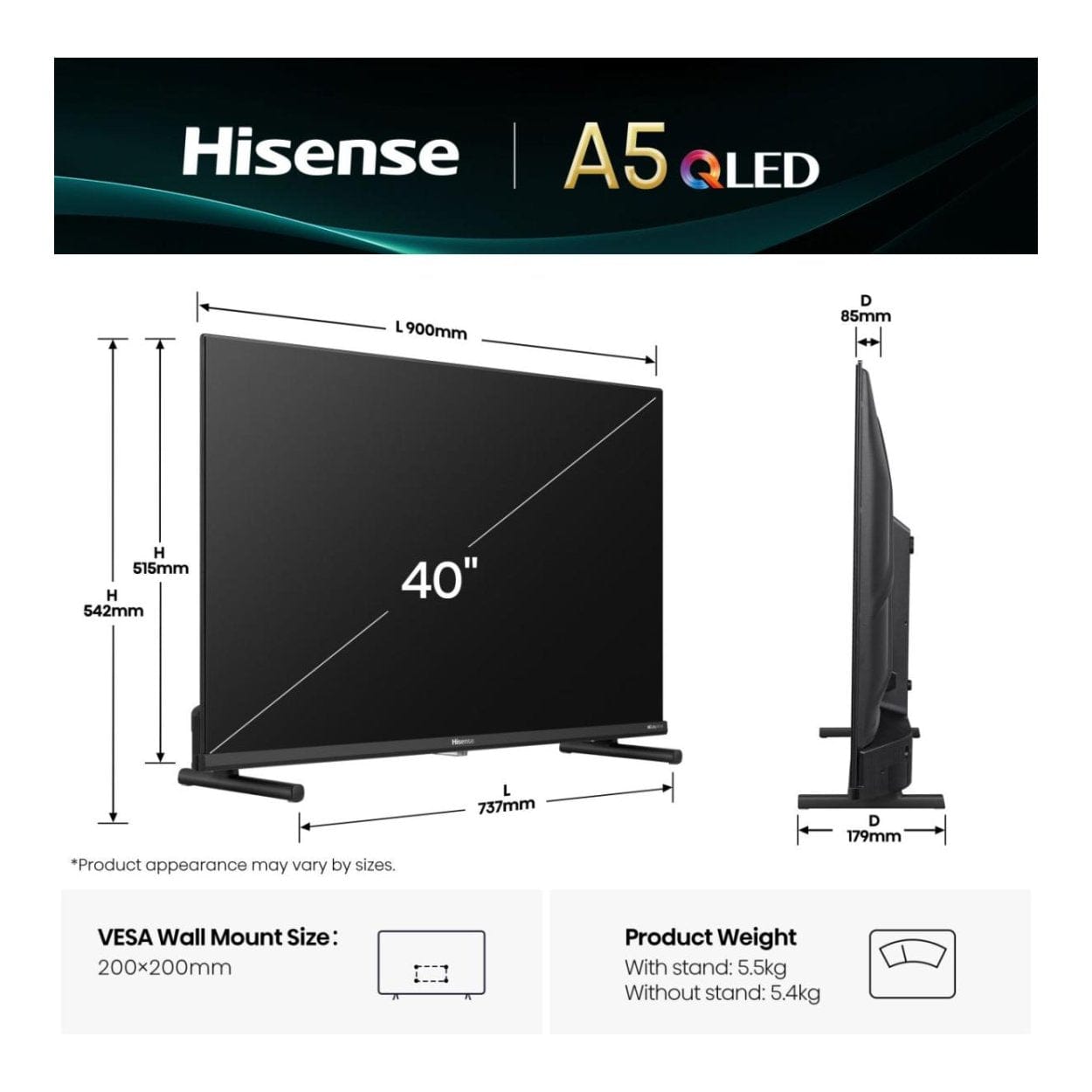 Hisense 40A5Q 40-inch Full HD Wi-Fi Smart TV – FirstShop