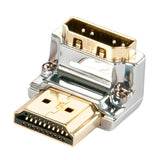 Lindy Cromo HDMI Male to Female 90-Degree Right Angle Adapter - Down 41505