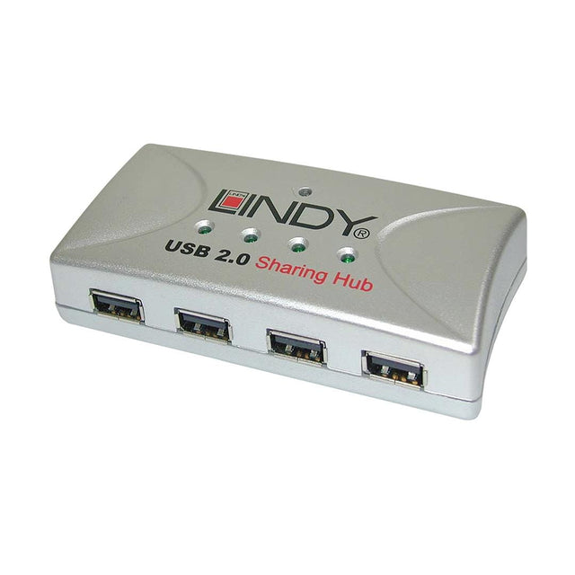Lindy USB 2.0 4-port Sharing Hub Grey 42887
