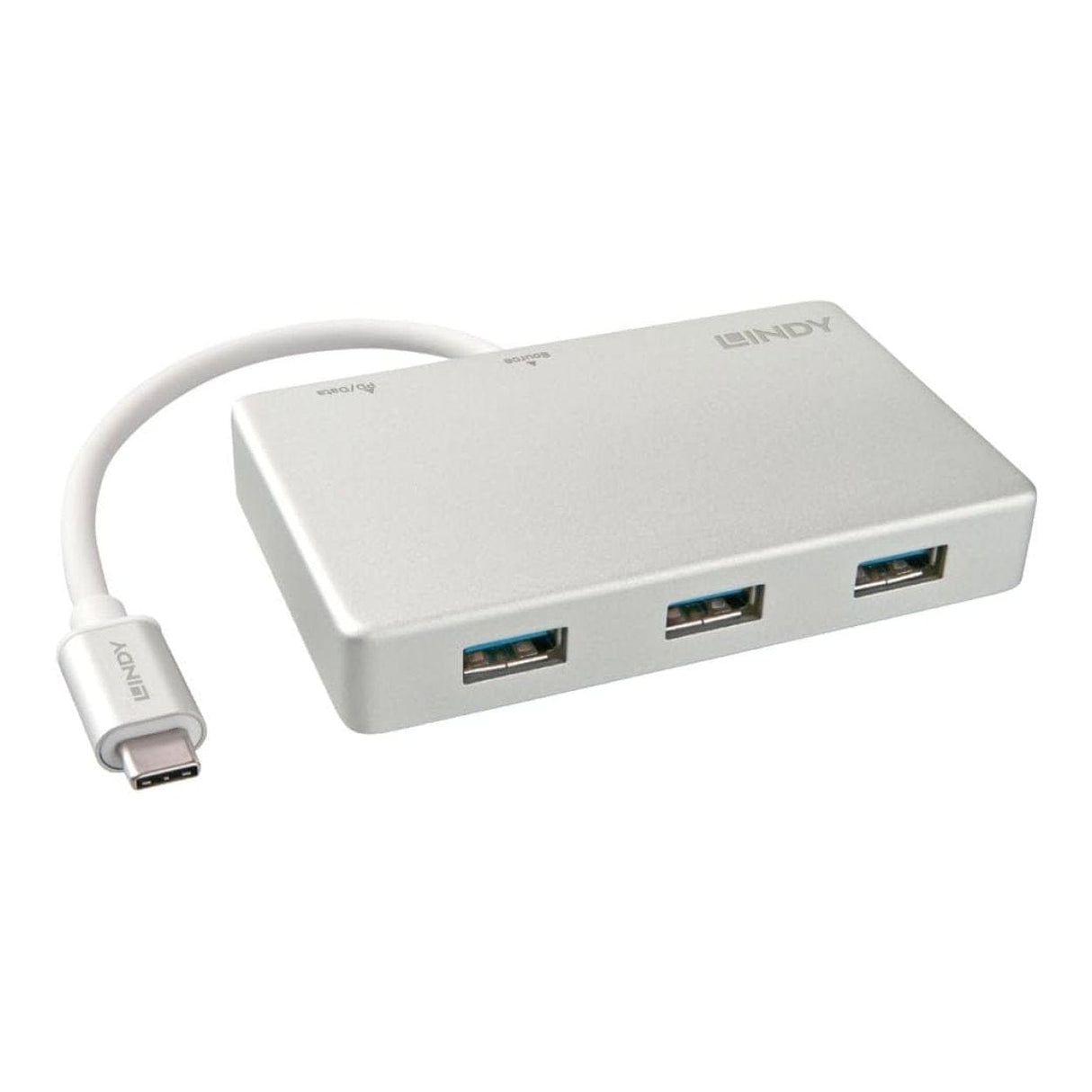 Lindy 3-port USB 3.1 Type-C Hub with Power Delivery White 43092
