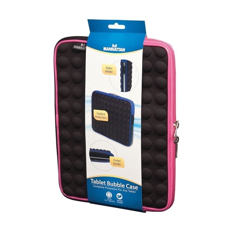 Manhattan 439602 Tablet Case 10.1-inch Sleeve Case Black and Pink
