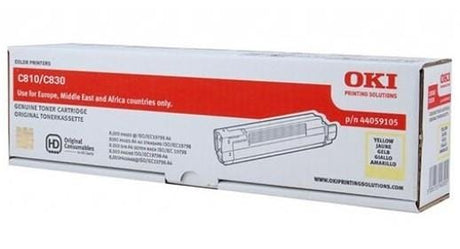 OKI Yellow Toner Cartridge 8000 Pages Original 44059105 Single-pack
