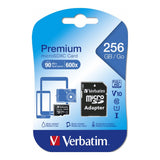 Verbatim Premium U1 256GB microSDXC UHS-I Class 10 Memory Card with Adapter 44087
