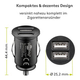 Goobay 12W Dual-USB Car Charger Black 44177