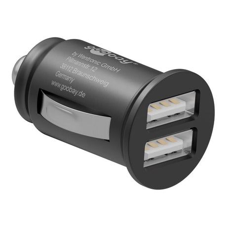 Goobay 12W Dual-USB Car Charger Black 44177