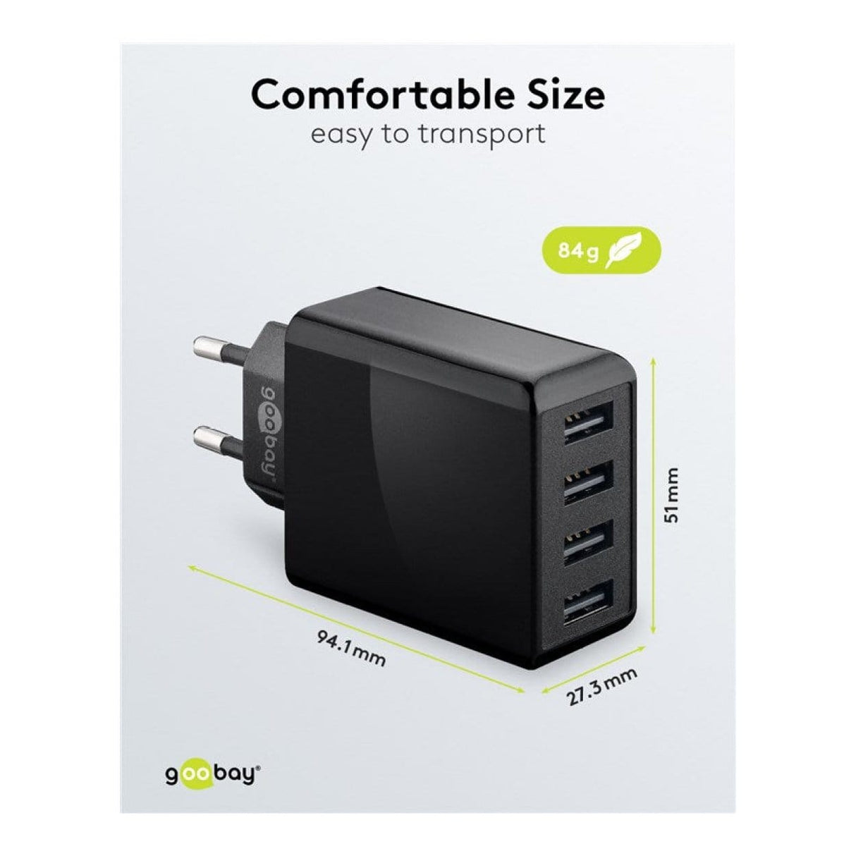 Goobay 30W 4-Port USB Charger Black 44953