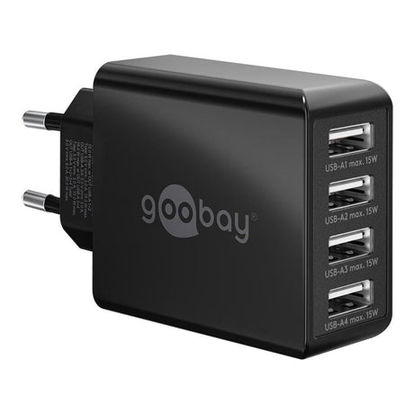 Goobay 30W 4-Port USB Charger Black 44953