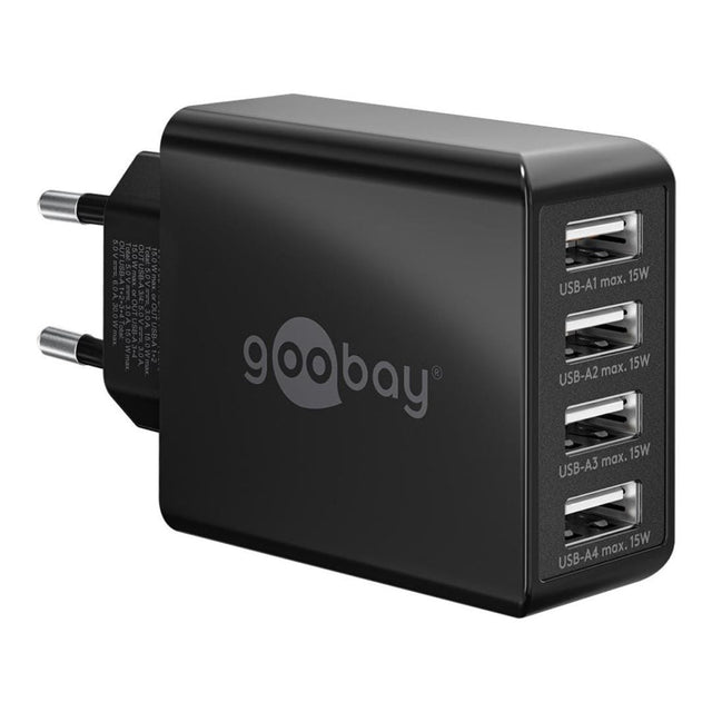 Goobay 30W 4-Port USB Charger Black 44953