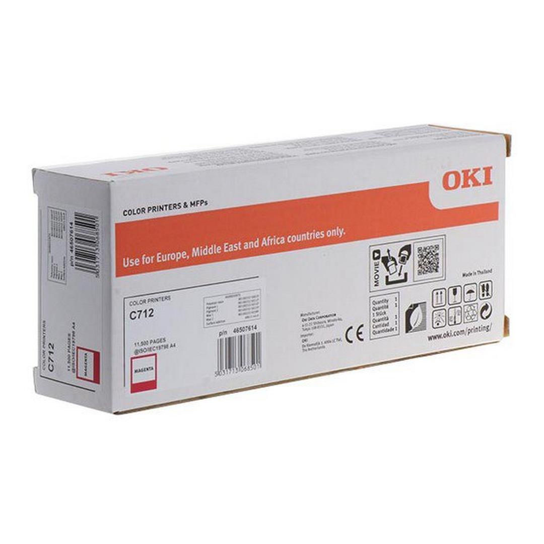OKI C712N Magenta Toner Cartridge 11,500 Pages Original 46507614 Single-pack
