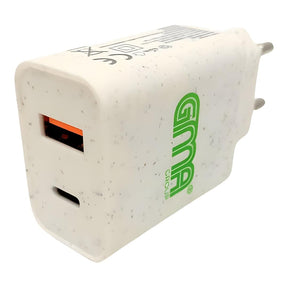 GMA Dual USB-C 20W Wall Charger - Wheat Straw 46951003