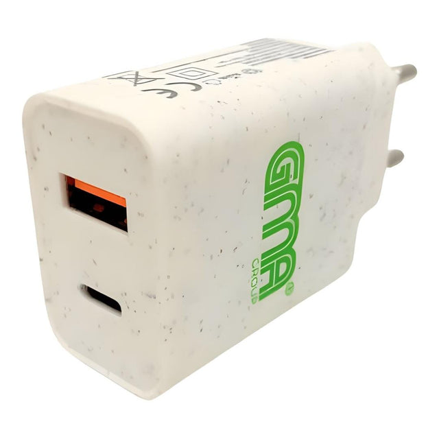 GMA Dual USB-C 20W Wall Charger - Wheat Straw 46951003