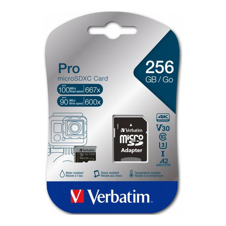 Verbatim Pro U3 256GB Micro SDXC Memory Card 47045