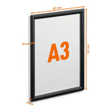 Durable A3 Snap Frame Aluminium Black 479701