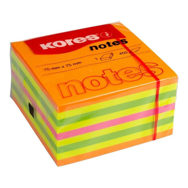 Kores 75x75mm Neon Summer Cubo 450 Paper Sheets Multi Colour 48465