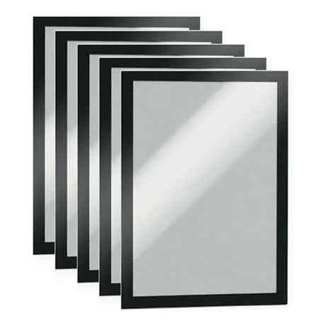 Durable DURAFRAME A4 Magnetic Document Signage Frame 5-pack Black 486901