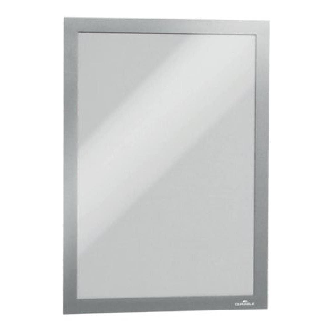 Durable DURAFRAME A4 Self Adhesive Magnetic Signage Frame 2-pack Silver 487223