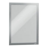 Durable DURAFRAME A4 Self Adhesive Magnetic Signage Frame 2-pack Silver 487223