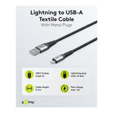 Goobay 1m USB-A to Lightning Textile Charging Cable with Metal Plugs 49268