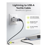 Goobay 1m USB-A to Lightning Textile Charging Cable with Metal Plugs 49268