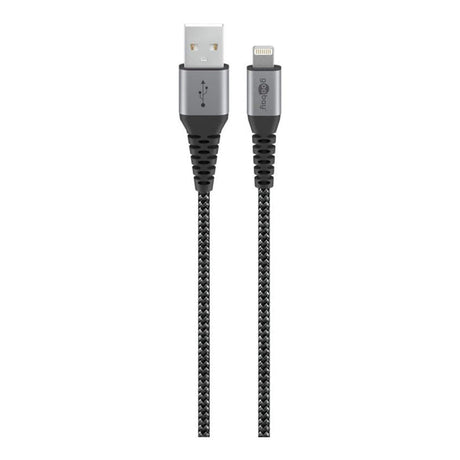 Goobay 1m USB-A to Lightning Textile Charging Cable with Metal Plugs 49268
