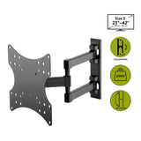 Goobay 23-inch to 42-inch Dual Arm with Swivel and Tilt TV Wall Mount 49715