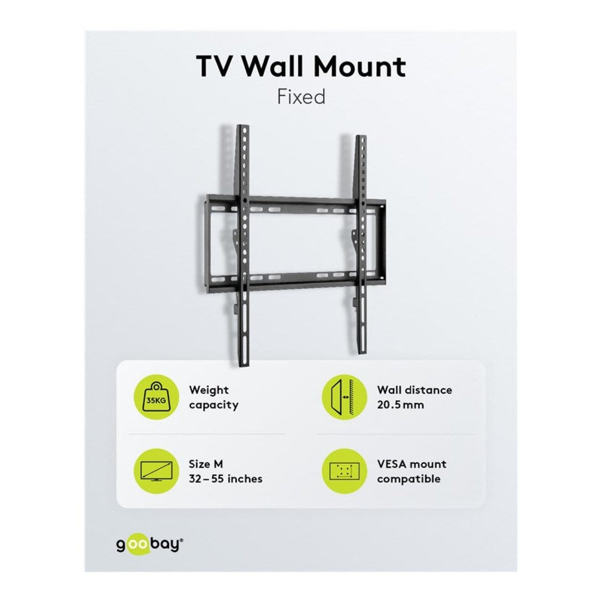 Goobay 32-inch to 55-inch Basic Fixed TV Wall Mount 49730