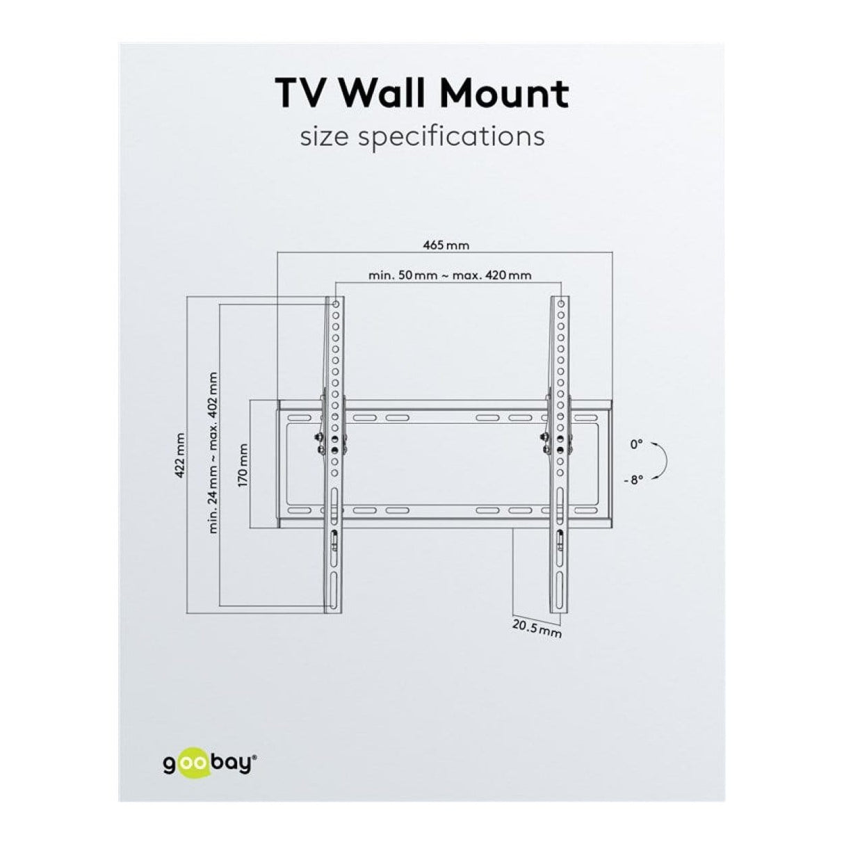 Goobay 32-inch to 55-inch Basic Tilt TV Wall Mount 49731