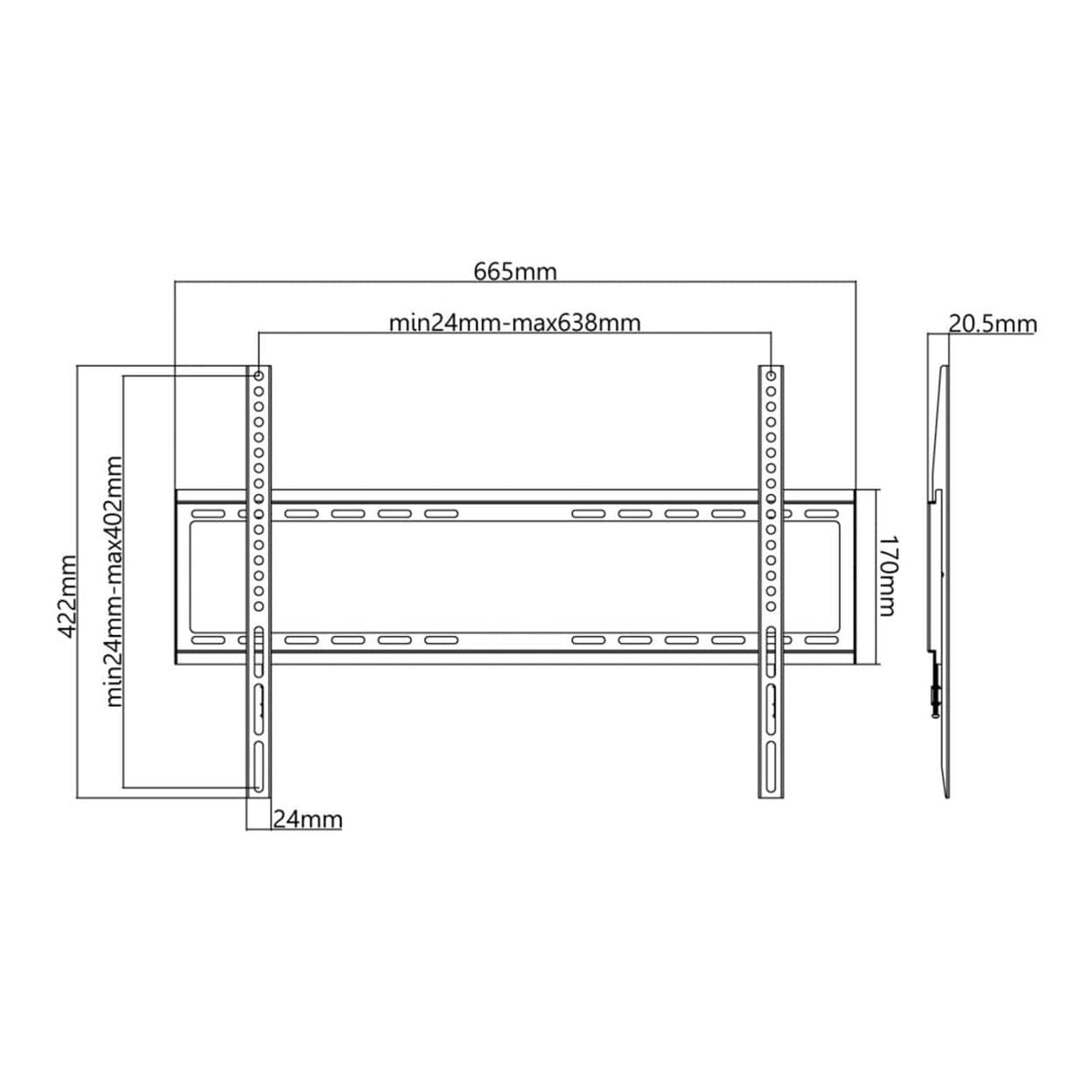 Goobay 37-inch to 70-inch Basic Fixed TV Wall Mount 49732