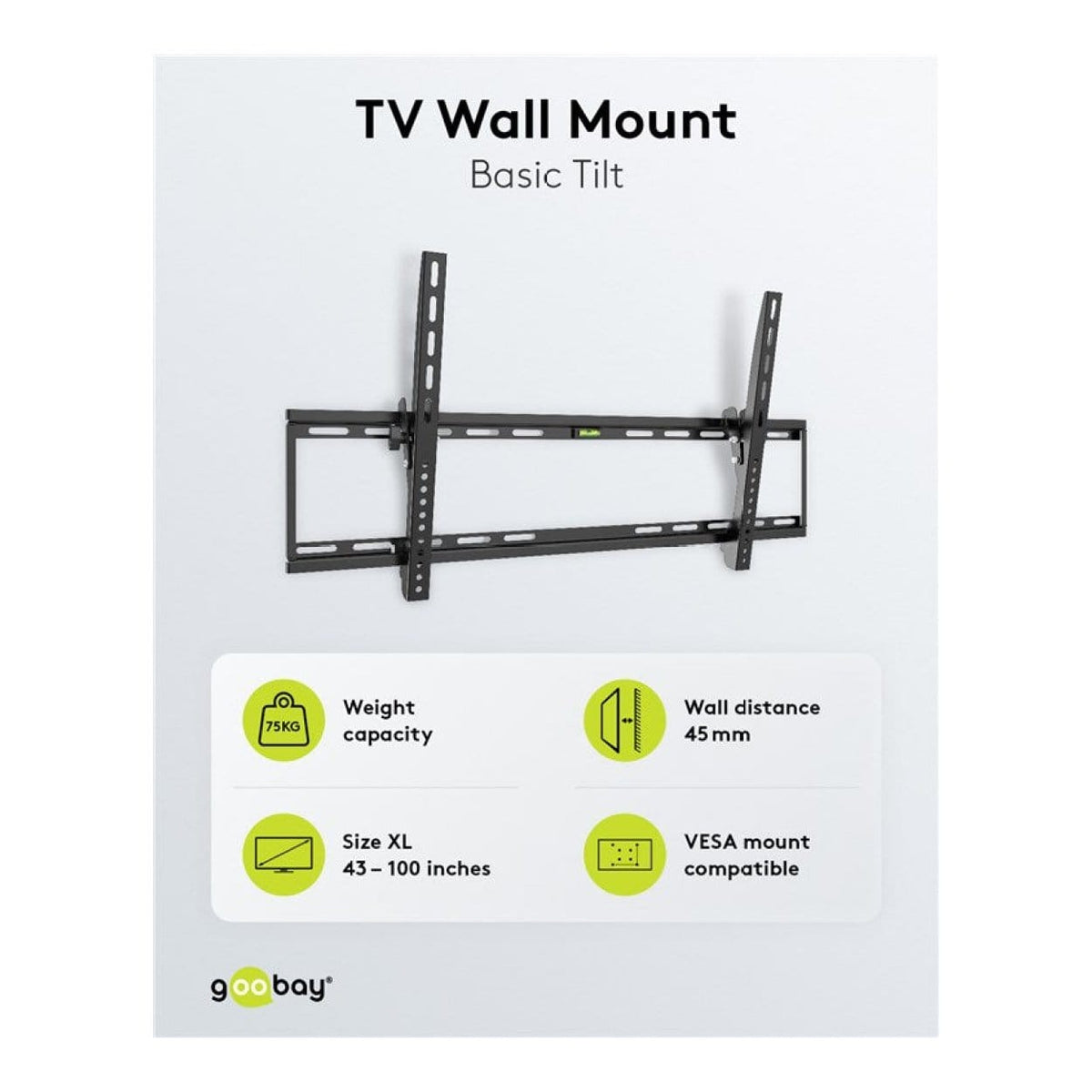 Goobay 43-inch to 100-inch Basic Tilt TV Wall Mount 49743