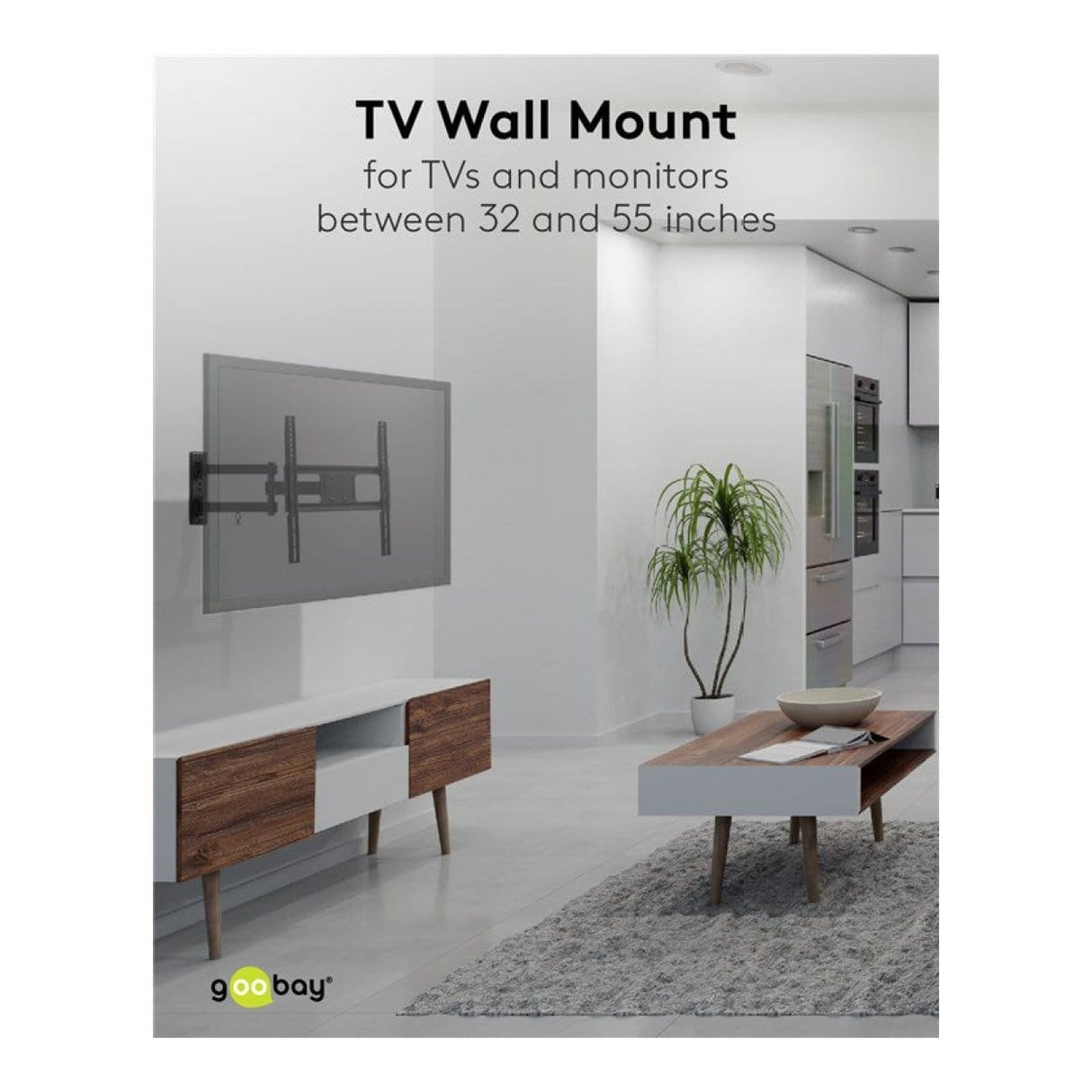 Goobay 32-inch to 55-inch Basic Full Motion TV Wall Mount 49744