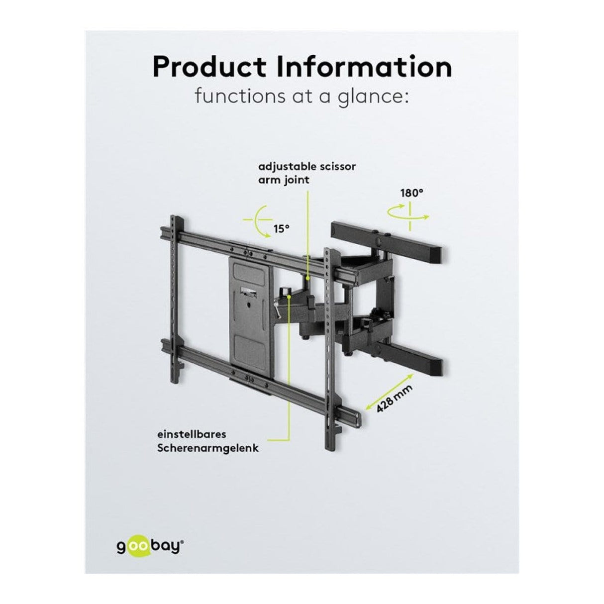 Goobay 43-inch to 100-inch XL Basic Full Motion TV Wall Mount 49746