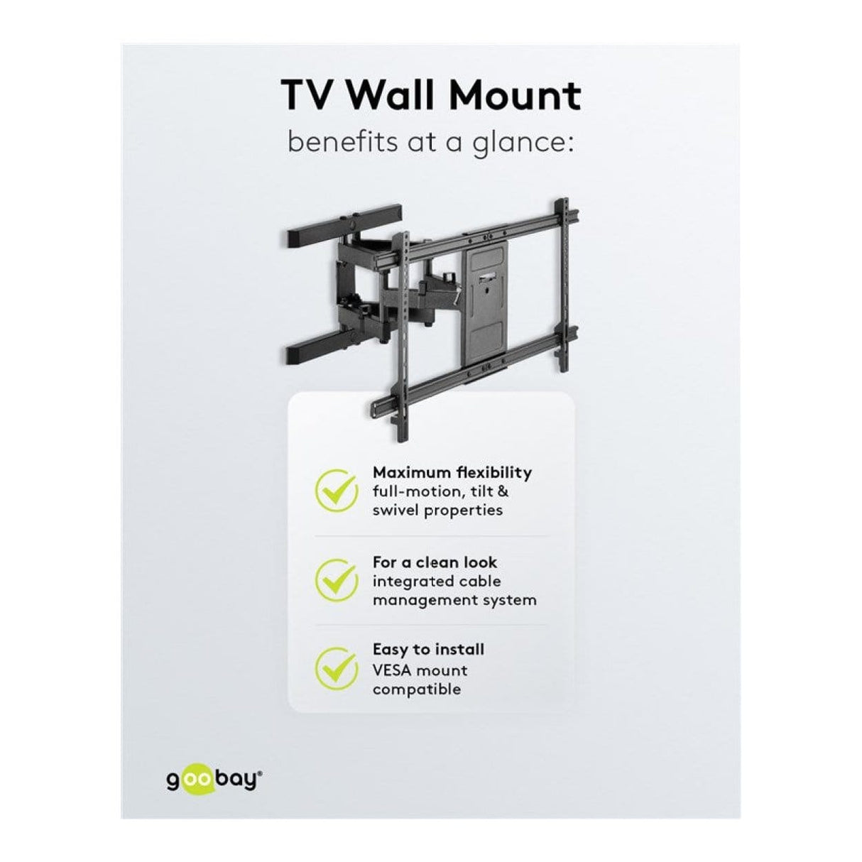 Goobay 43-inch to 100-inch XL Basic Full Motion TV Wall Mount 49746
