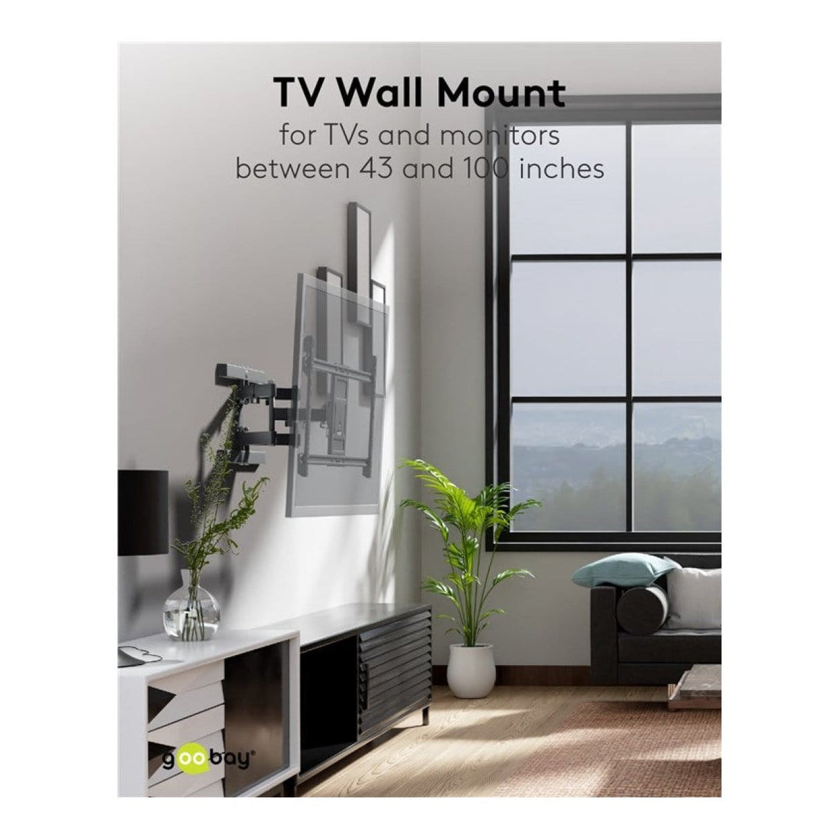 Goobay 43-inch to 100-inch XL Basic Full Motion TV Wall Mount 49746