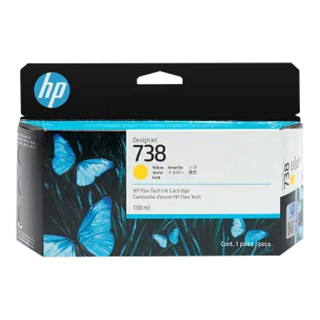 HP 738 DesignJet Yellow Ink Cartridge Original 498N7A Single-pack