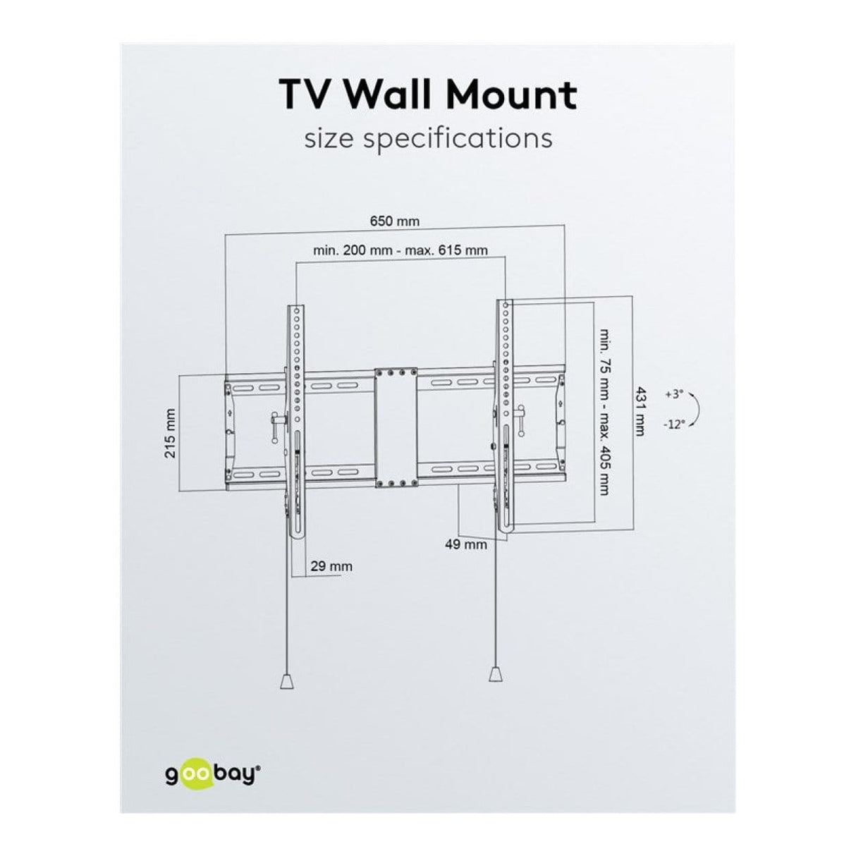 Goobay 37-inch to 70-inch Tilt TV Wall Mount Pro 49929