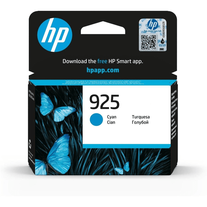 HP 925 Cyan Printer Ink Cartridge Original 4K0V6PE Single-pack