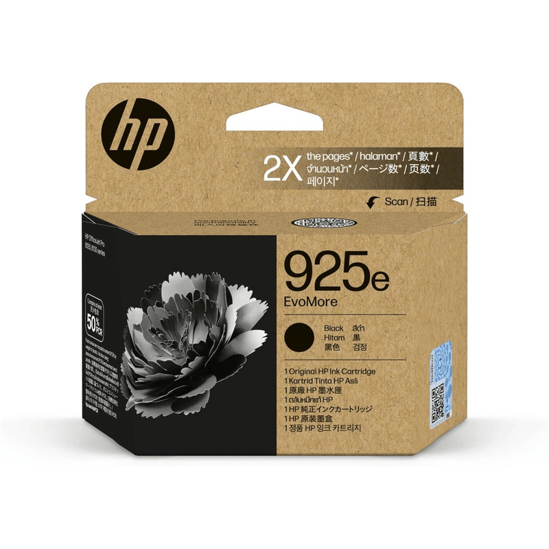 HP 925e EvoMore Black Printer Ink Cartridge Original 4K0W3PE Single-pack