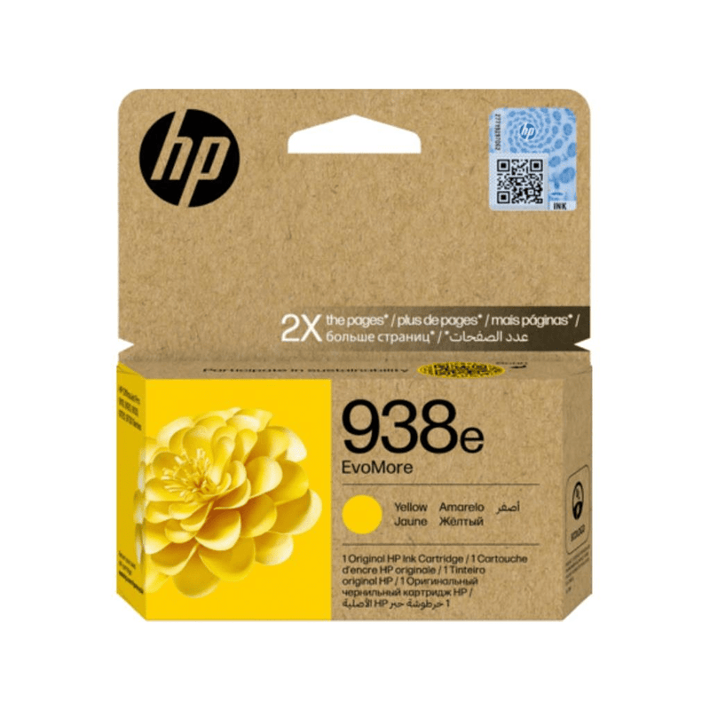 HP 938e EvoMore Yellow Ink Cartridge 1,650 Pages Original 4S6Y1PE Single-pack