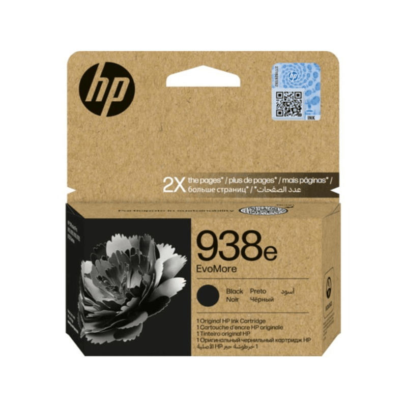 HP 938e EvoMore Black Ink Cartridge 2,500 Pages Original 4S6Y2PE Single-pack