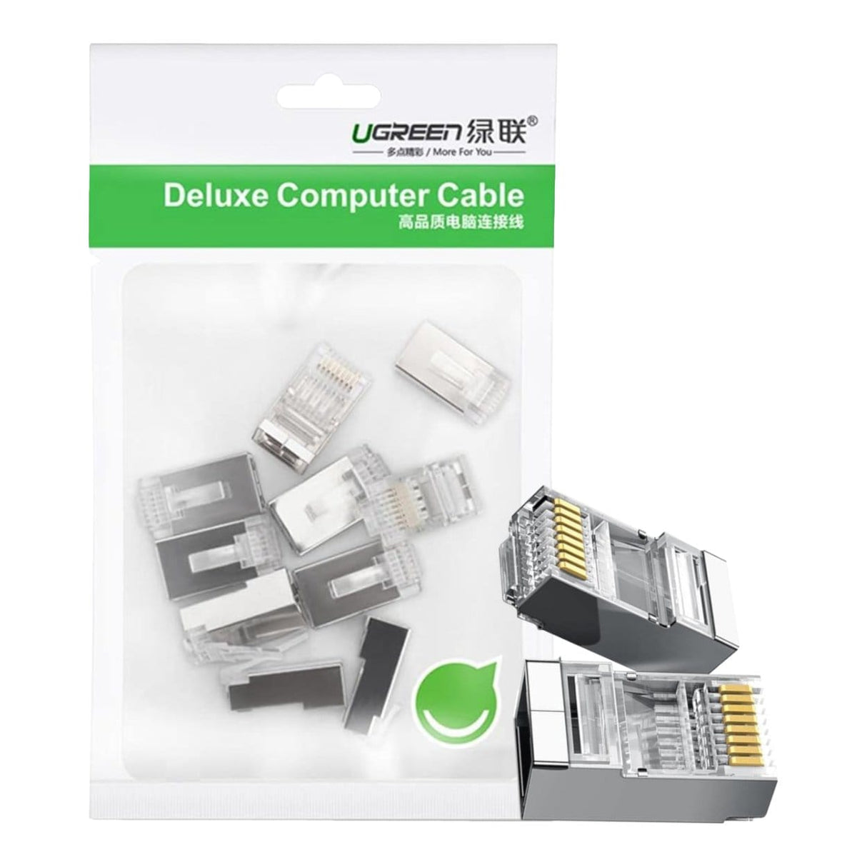 Ugreen NW111 RJ45 Cat6 Ethernet Network Head 100-pack Silver/Transparent 50248