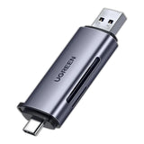 Ugreen SD Micro SD Card Reader for USB-A and USB Type-C Gray 50706