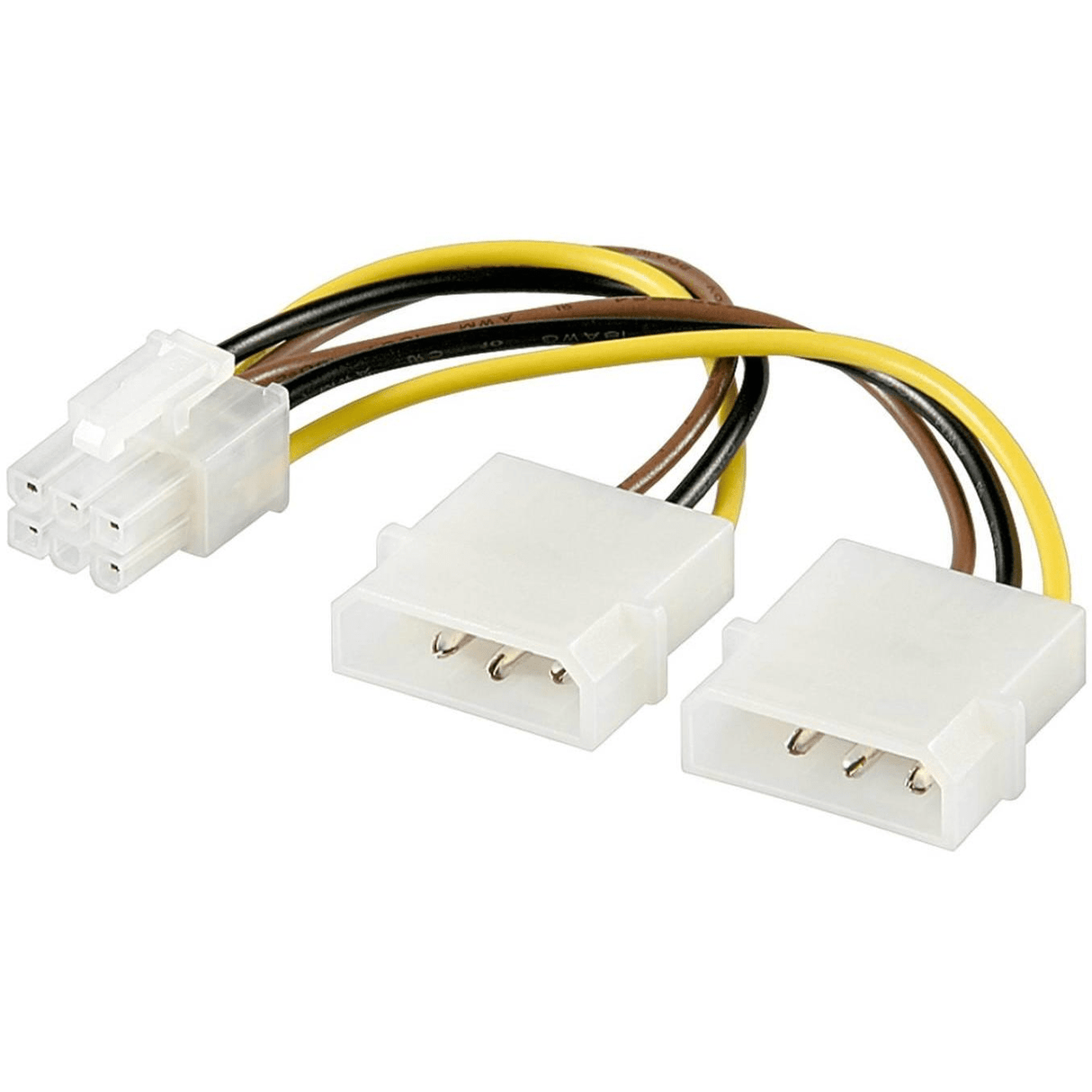 Goobay 2x Molex to 6-Pin PCI-E Power Cable for PC Graphics 51360